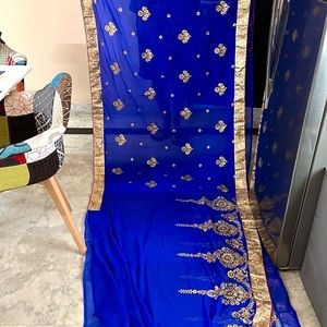 Royal blue saree